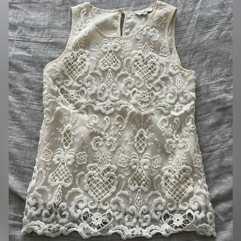 VINTAGE Cream Colored Blouse Size 8